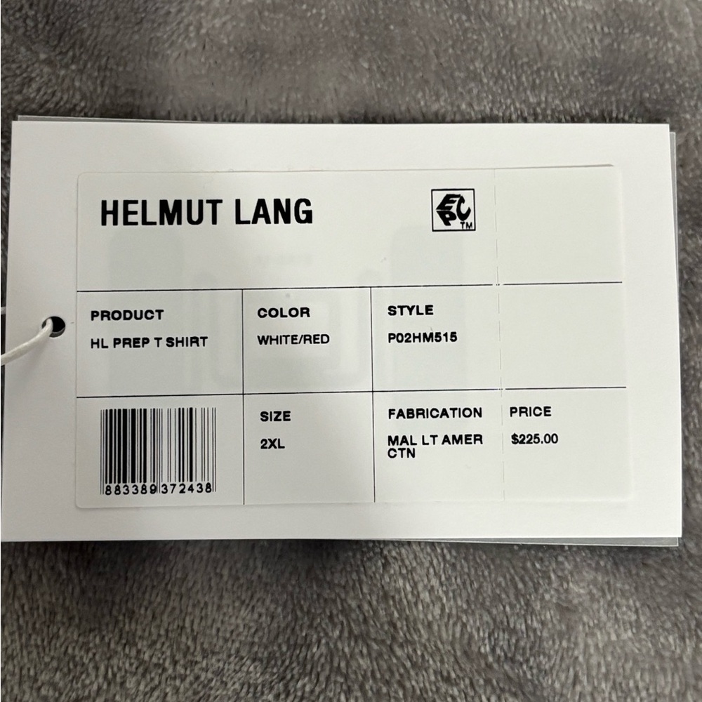 Helmut Lang White and Red Short Sleeve Tee - Picture 3 of 3